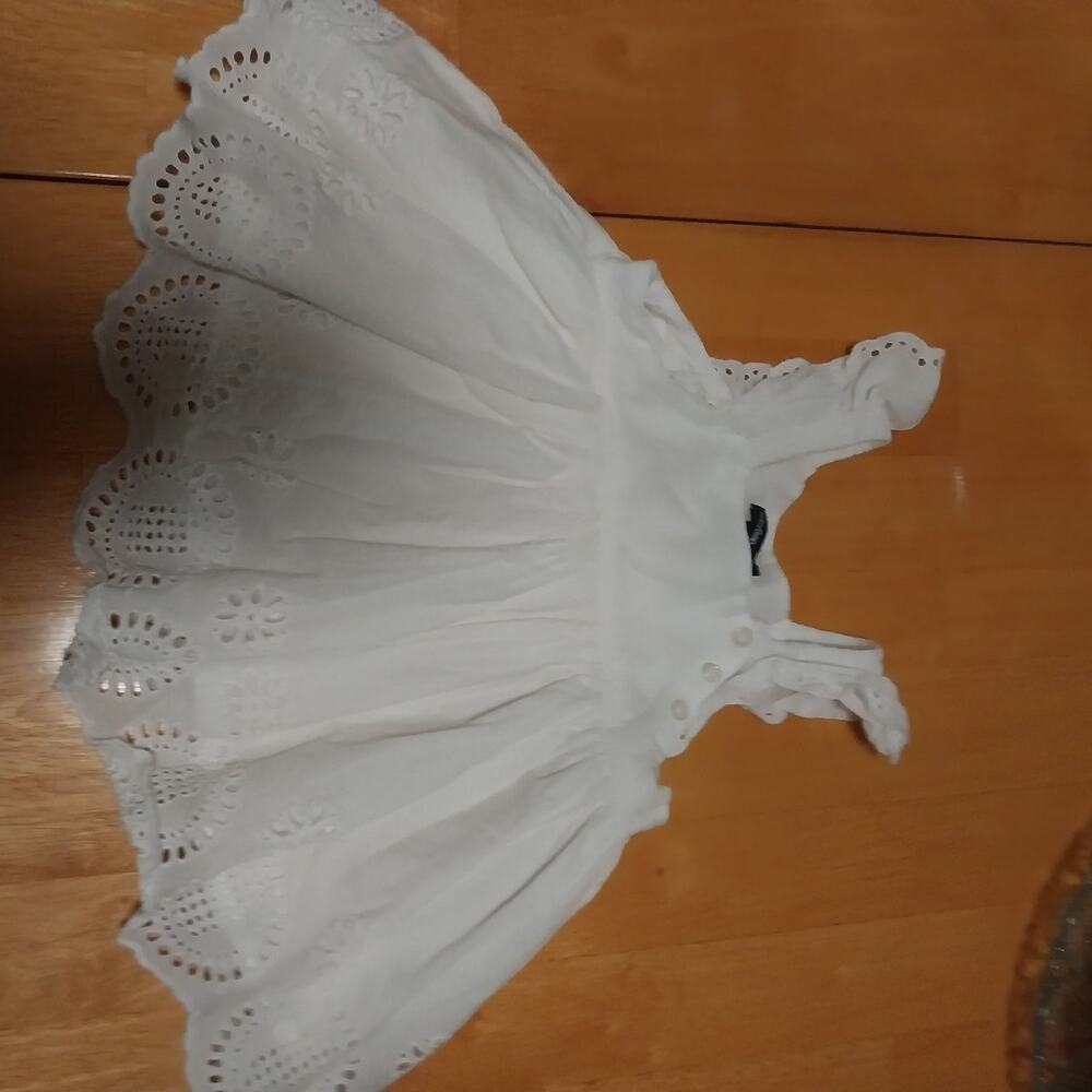 Baby Gap White Eyelet Ruffle Dress